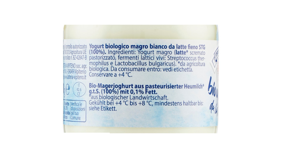 Sterzing Vipiteno bio yogurt da latte fieno Magro 150 g