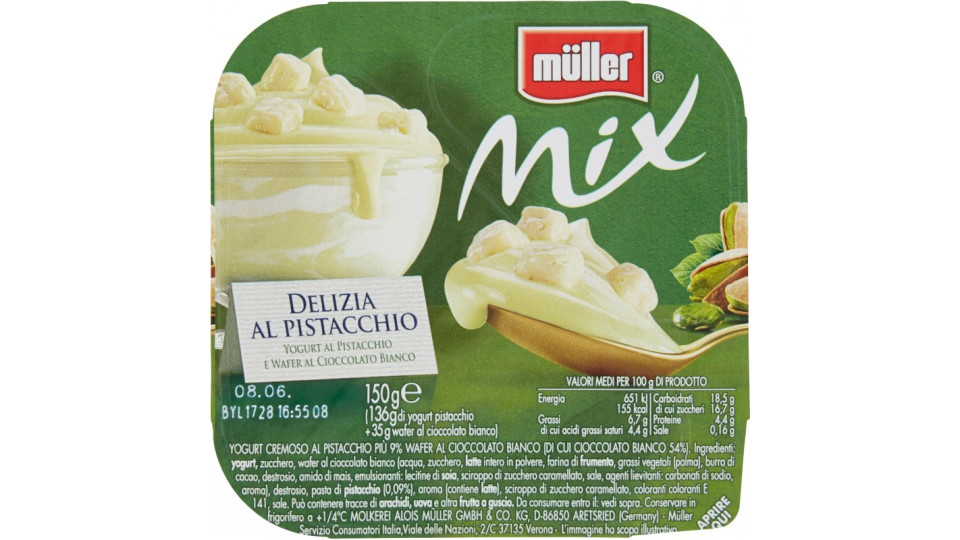 müller Mix Delizia al Pistacchio Yogurt al Pistacchio e Wafer...