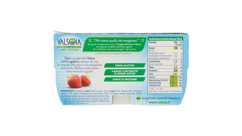 Valsoia Yosoi gusto Fragola 2x125gr