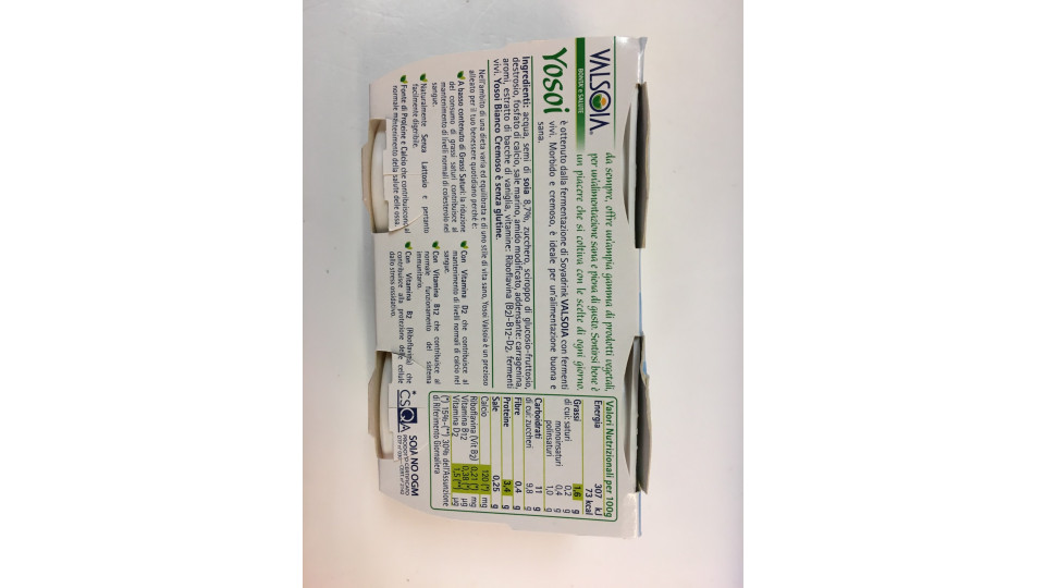 Valsoia Yosoi gusto Bianco Cremoso 2x125gr