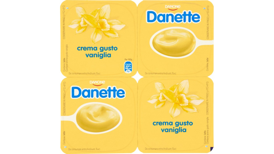 Danette Danone crema gusto vaniglia 4 x 125 gr