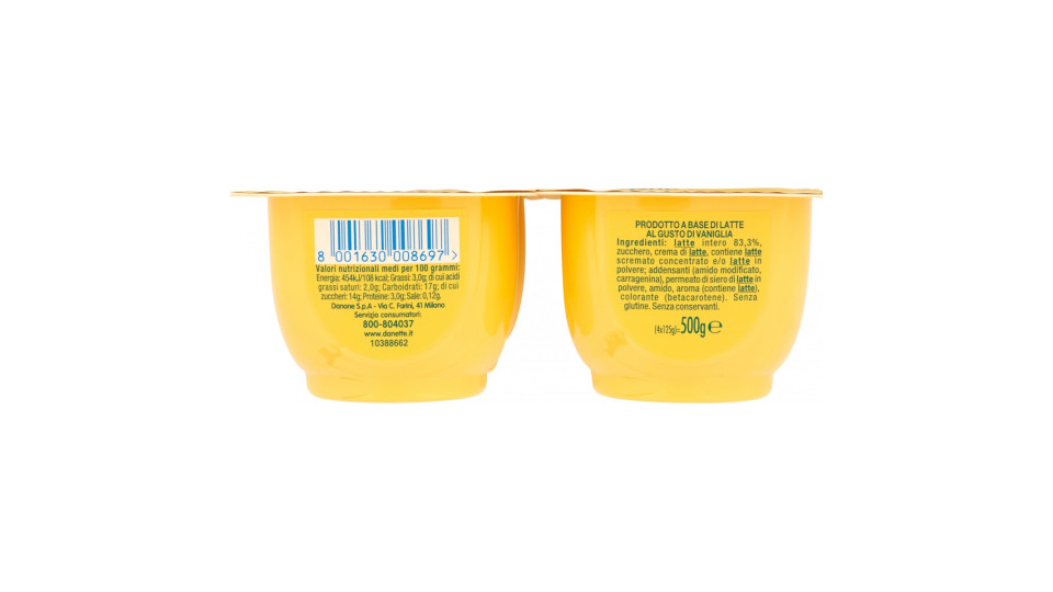 Danette Danone crema gusto vaniglia 4 x 125 gr