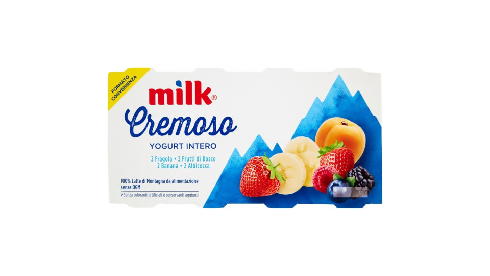 Milk Cremoso Yogurt Intero 2 Fragola 2 Frutti di Bosco 2...