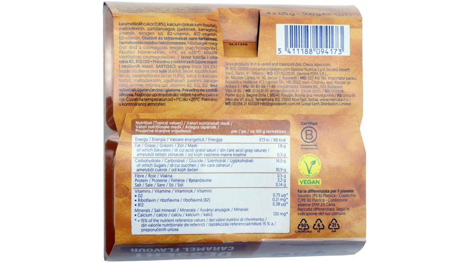 ALPRO Dessert 100% Vegetale Gusto Caramello, Senza Lattosio,...