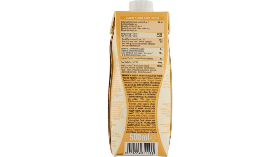 Alce nero Avena bevanda Bio 500 ml.