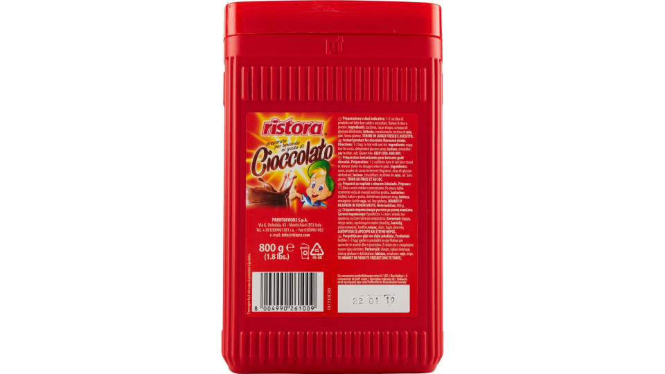 Ristora preparato per bevanda al gusto di Cioccolato 800 gr.