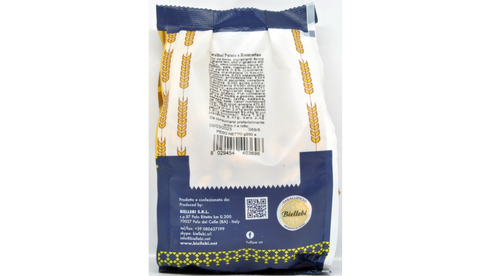 Antichi Sapori tarallini con patate e rosmarino gr.250