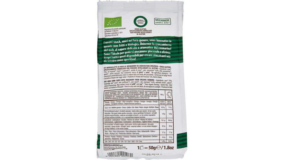Fiorentini Mini Mais Snack Biologico Rosmarino 50 gr.