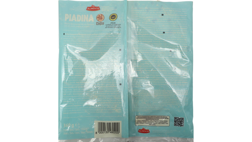 Alimenta piadina olio evo igp 3pz gr.360