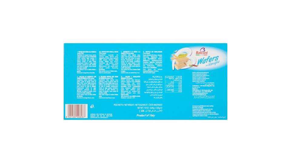 Balconi wafers alla vaniglia 5x45 gr.