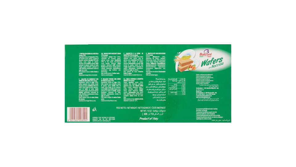 Balconi wafers alla nocciola 5x45 gr.