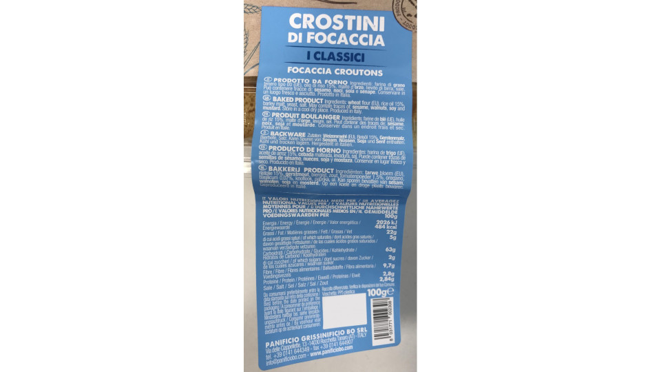 BO crostini di focaccia classici gr.100