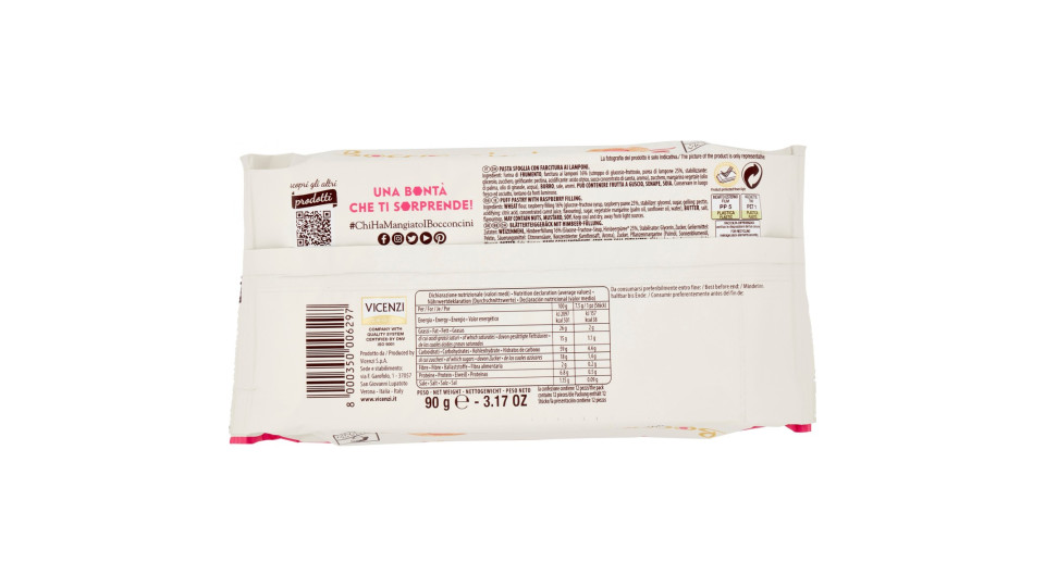 Pasticceria Matilde Vicenzi Bocconcini con Cuore di Lamponi 90 g