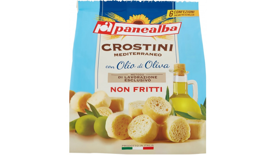 Panealba Crostini Mediterraneo con Olio di Oliva 6 x 30 g