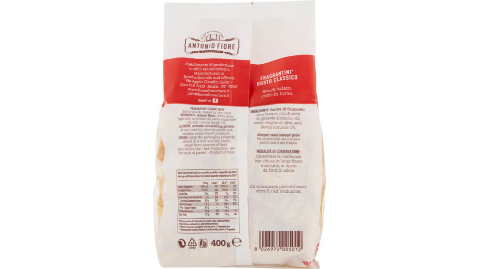 Fiore Fragrantini gusto Classico 400 gr.