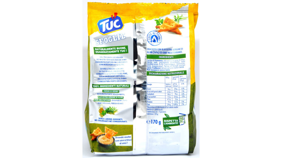 Saiwa tuc sfoglie con olio e.v. e erbe aromatiche gr.170