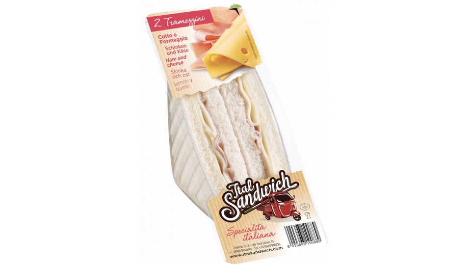 Tramezzino con prosciutto cotto e formaggio gr.140