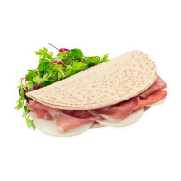 Maxi piadina con prosciutto crudo e mozzarella gr.200