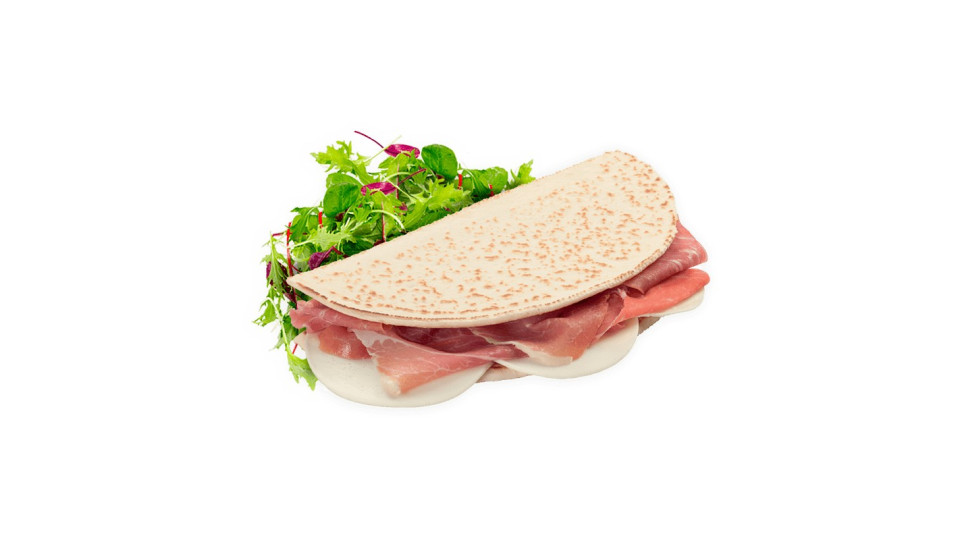 Maxi piadina con prosciutto crudo e mozzarella gr.200