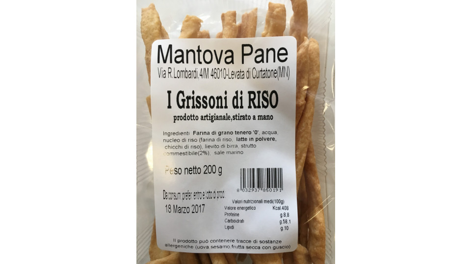 Mantova pane grissoni riso - gr.200