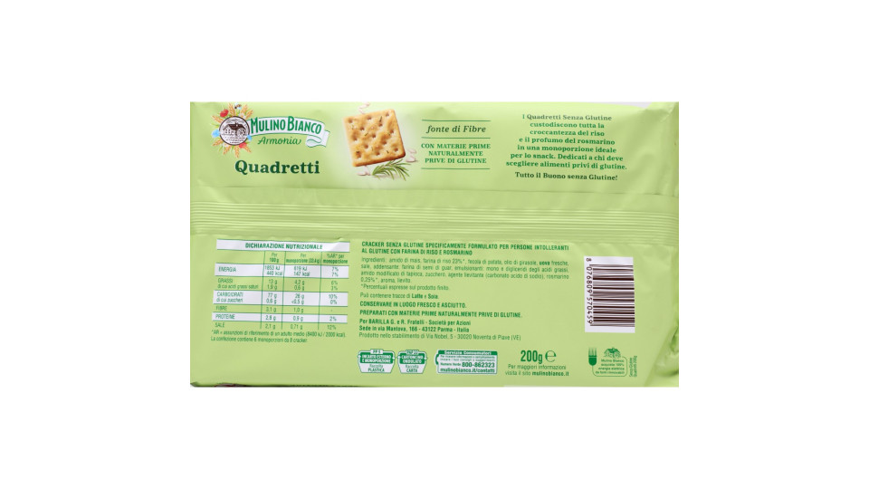 Barilla Mulino Bianco Senza Glutine Cracker al Riso e...