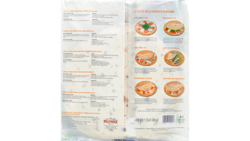 Gafre piadina riccione fresca gr.600 pz.5