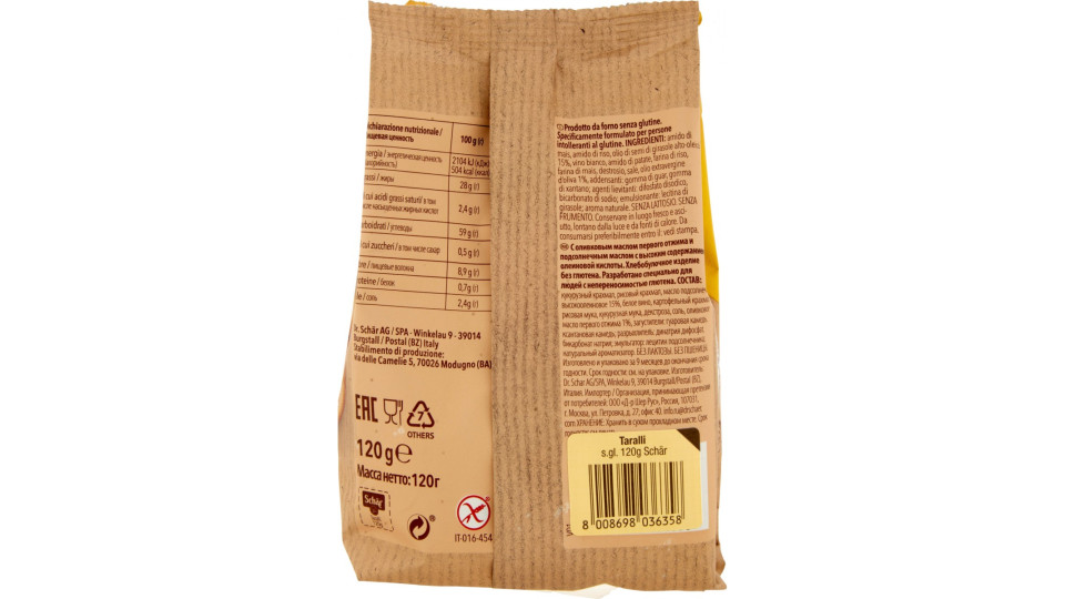 Schär Taralli con Olio Extravergine di Oliva ed Olio di...