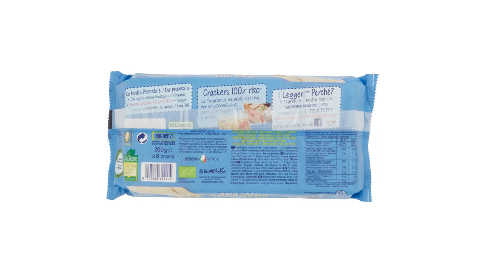 Riso Scotti i Bio Leggeri*** Crackers 100% Riso* 8 mono 200 gr.