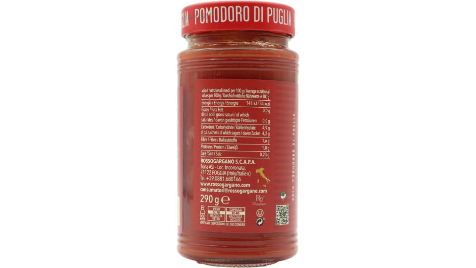 Rosso gargano passata di puglia gr.290