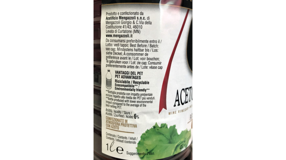 Lanfranca aceto rosso di vino lt.1