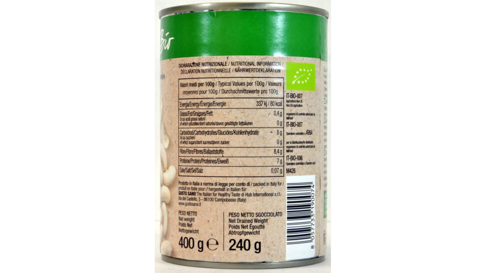 Gusto sano fagioli cannellini bio 400g