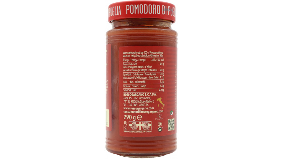 Rosso gargano passata datterini puglia gr.290