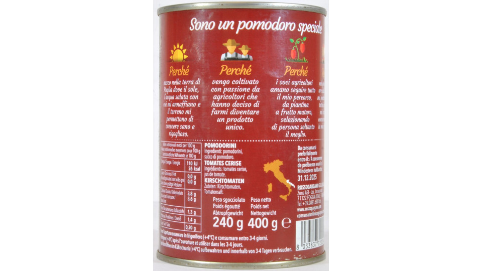 Rosso Gargano pomodorini puglia gr.400