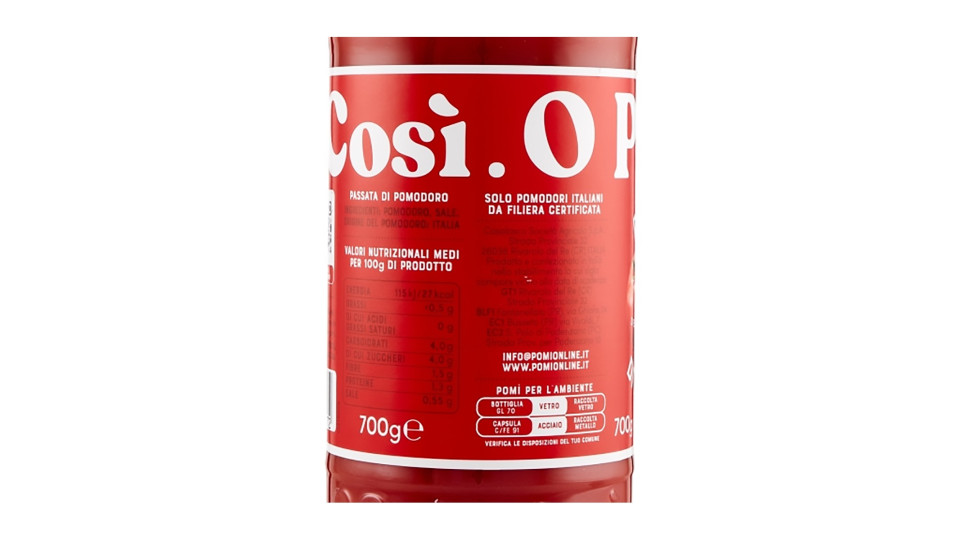 Pomì passata pomodoro - gr.700