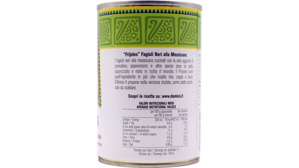 D'Amico Frijoles Fagioli Neri alla Messicana 400 g