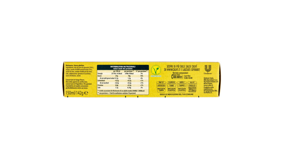 Calve maionese classica tubo ml.150