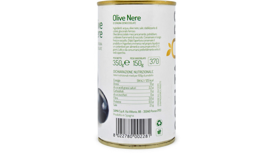 Sama olive nere denocciolate scelta oro ml.370