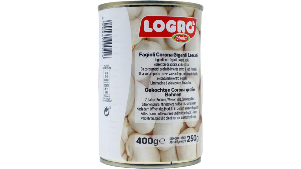 Logro fagioli corona lessati gr.400