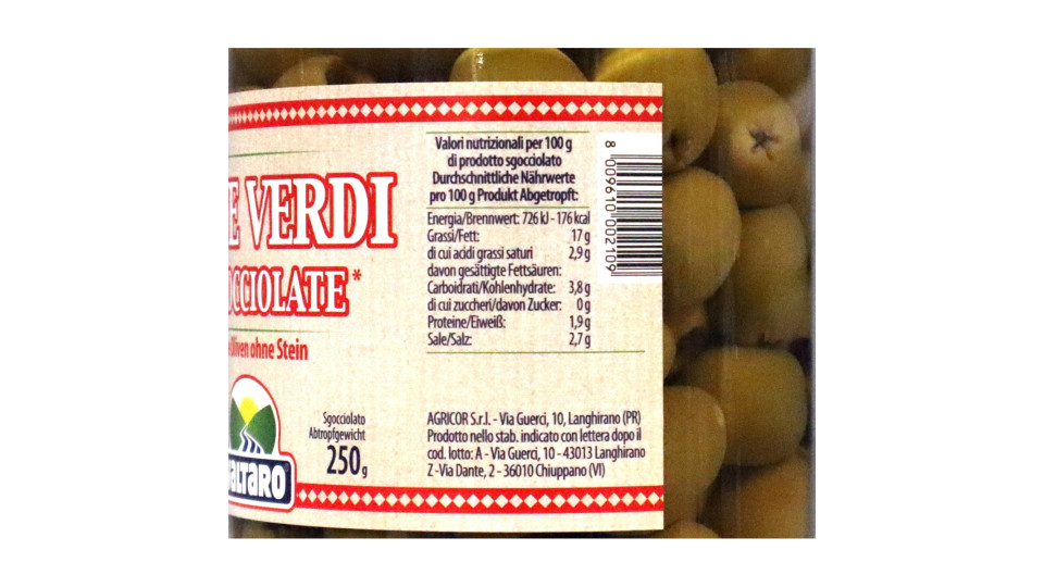 Valtaro olive verdi denocciolate gr.550