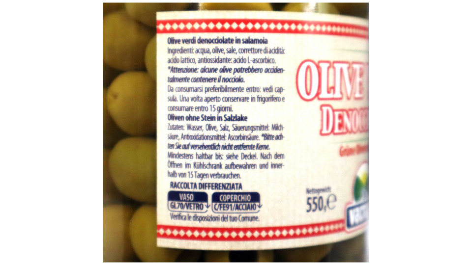 Valtaro olive verdi denocciolate gr.550