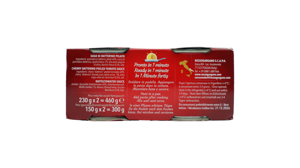 Rosso Gargano sugo datterino gr.230x2