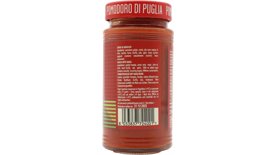 Rosso gargano sugo al basilico gr.290