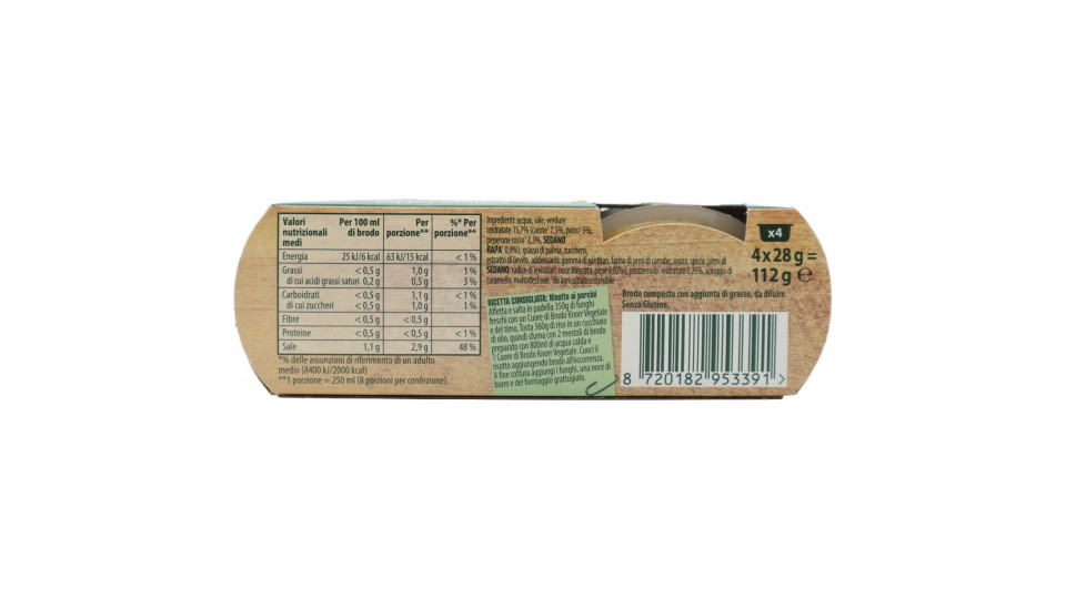 Knorr Cuore di Brodo Vegetale 4 x 28 g