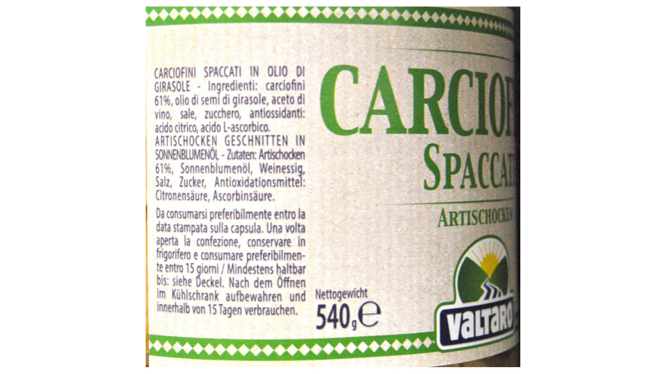 Valtaro carciofini spaccati gr.290