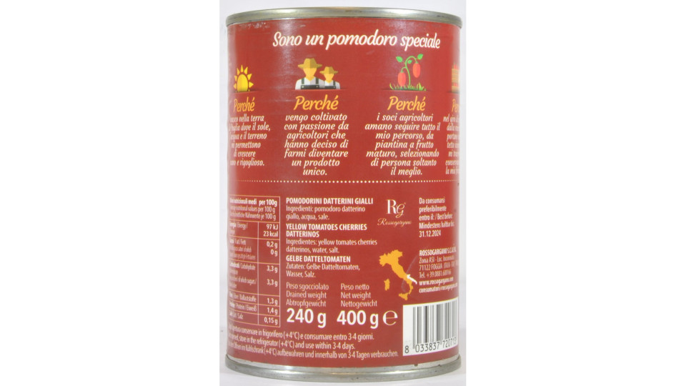 Rosso Gargano datterini gialli Puglia gr.400