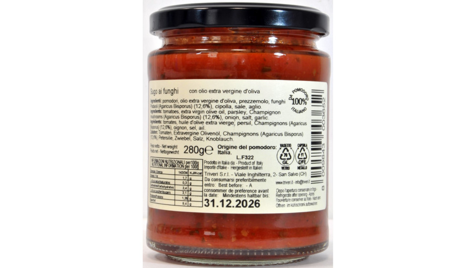 Triveri sugo ai funghi gr.280