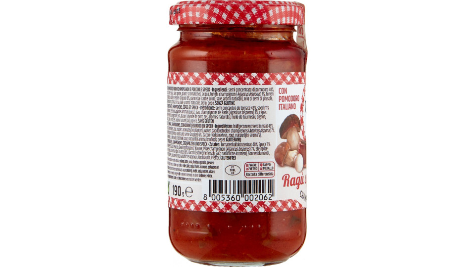 Le Conserve della Nonna Ragù speck e funghi 190 g