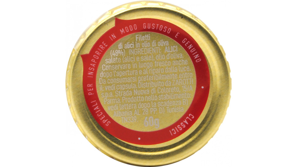 Zarotti Filetti di Alici distese in olio di olva gr.60