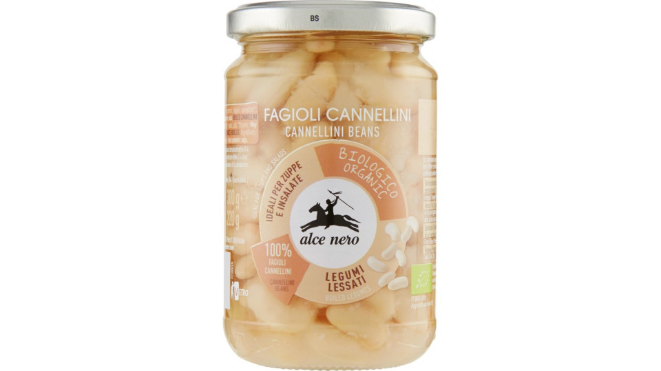 Alce nero Legumi Lessati Fagioli Cannellini Bio 300 gr.