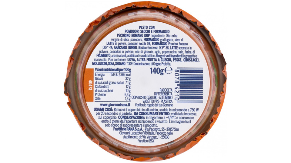 Giovanni Rana il Pesto Fresco Pomodori Secchi e Pecorino 140 g